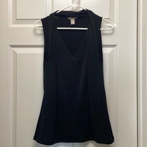 $5! 2 for $10🌹 Banana Republic Black Sleeveless Drapey Blouse Sz Medium